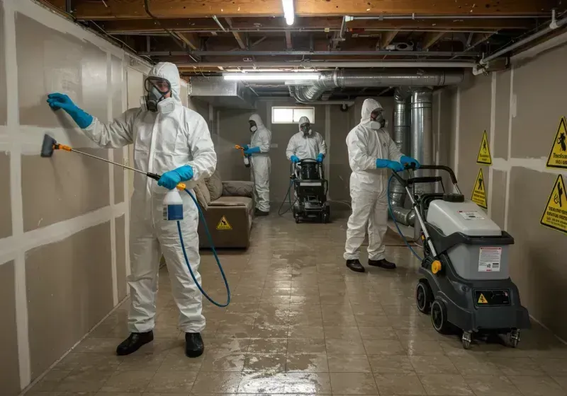 Basement Moisture Removal and Structural Drying process in Gray, LA